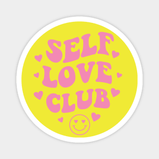 Self Love Club Aesthetic Words - Anti Valentines Day Pink Magnet